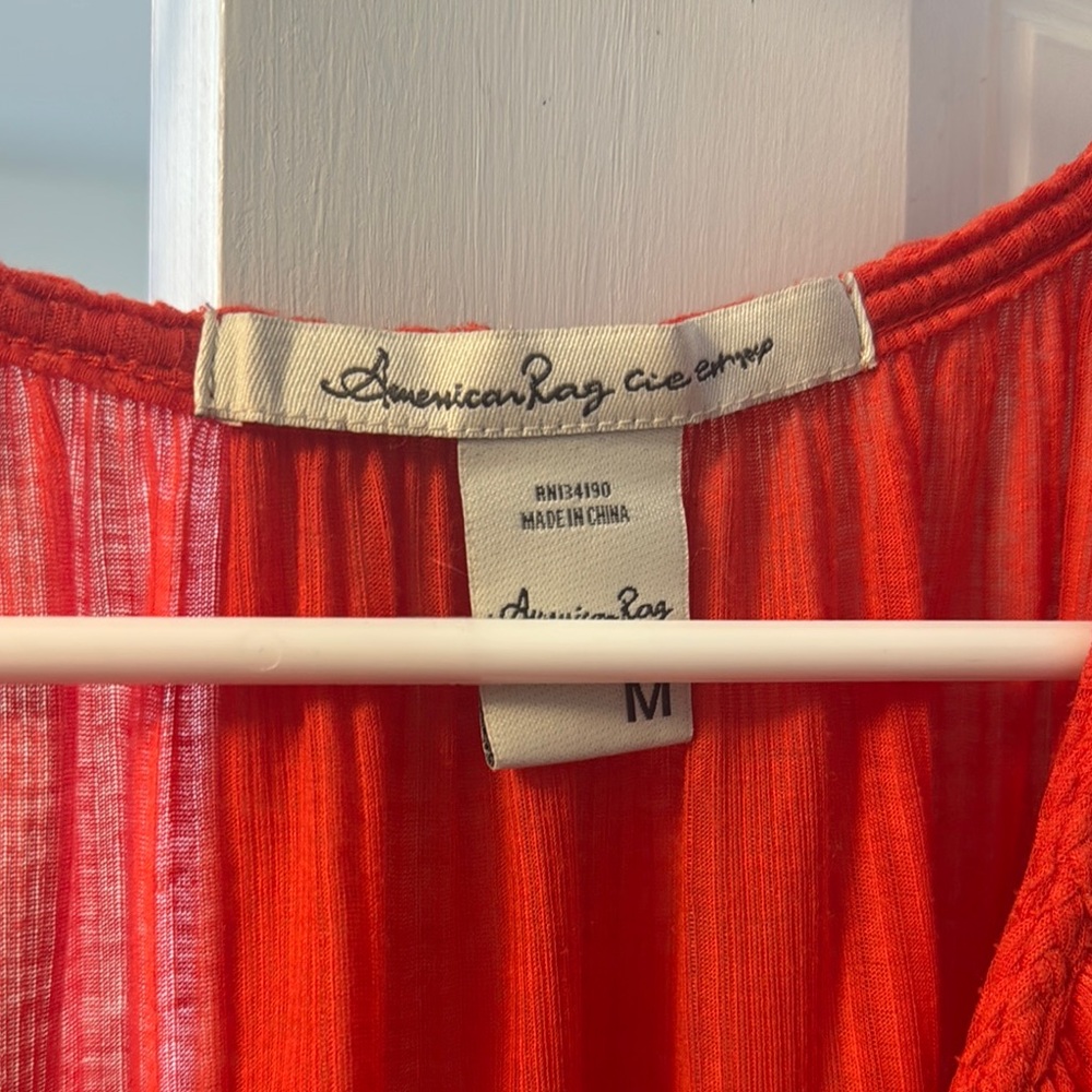 American Eagle Red Button-Down Blouse - image 2